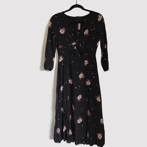 Floral Keyhole Midi Dress